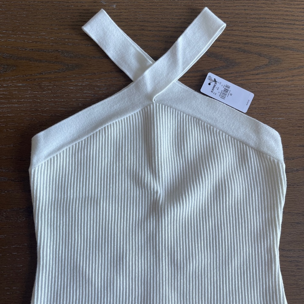White sweater ribbed tank